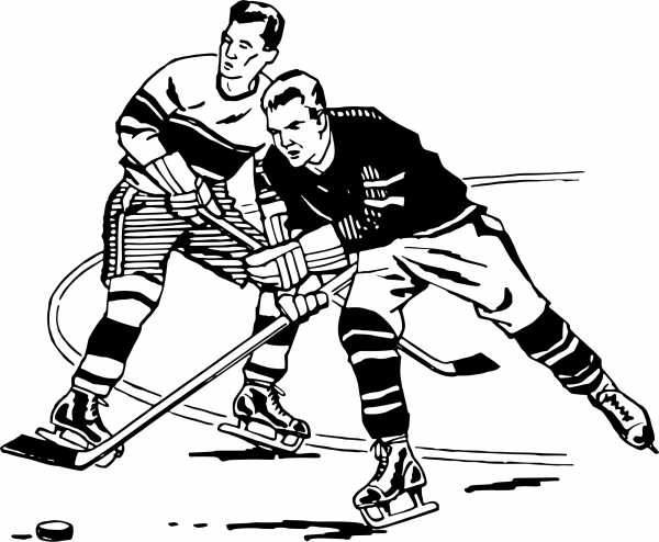 Vintage Ice Hockey coloring page image