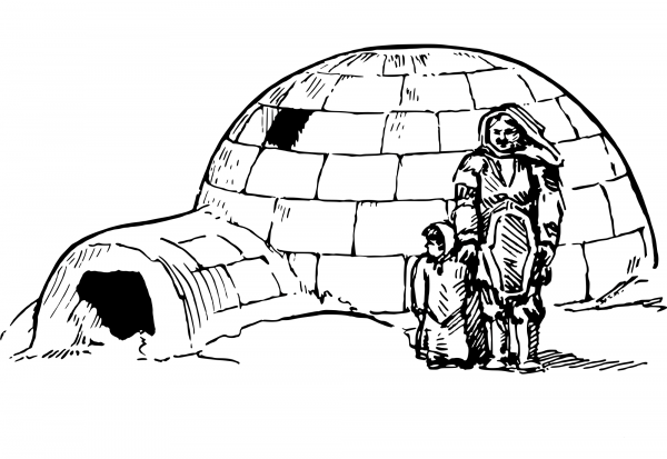 Vintage Igloo coloring page image