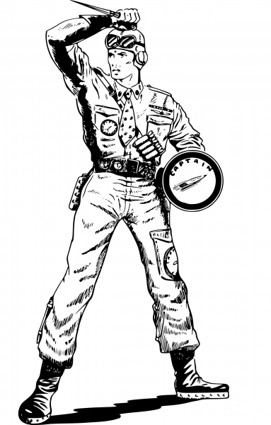 Vintage Interplanetary Police coloring page image