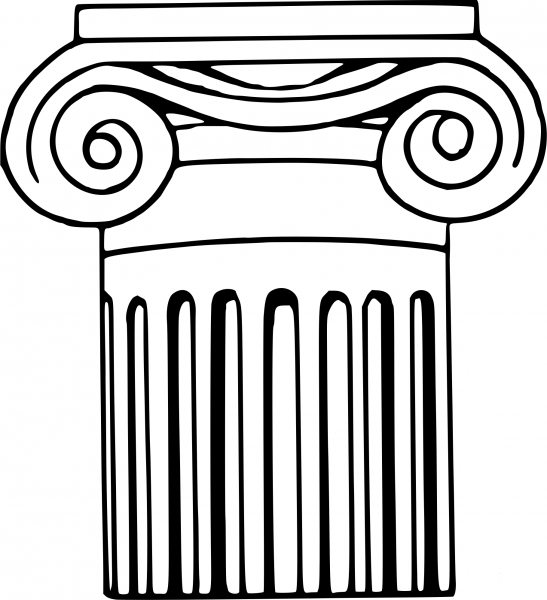 Vintage Ionic Column coloring page image