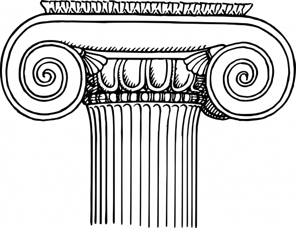 Vintage Ionic Column coloring page image