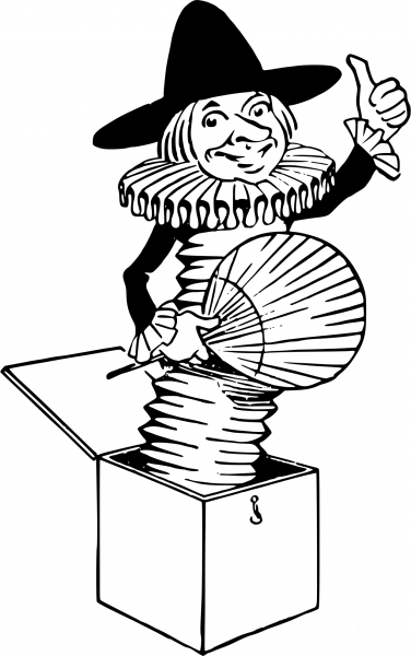 Vintage Jack in the Box coloring page image