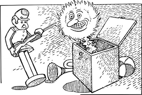 Vintage Jack in the Box Thing coloring page image