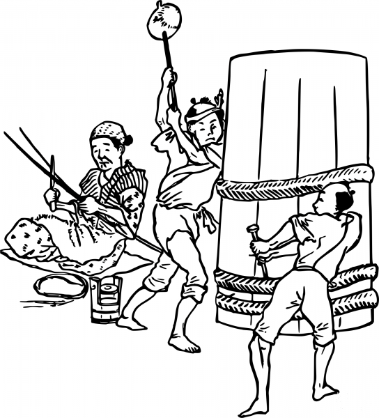 Vintage Japanese Coopers coloring page image