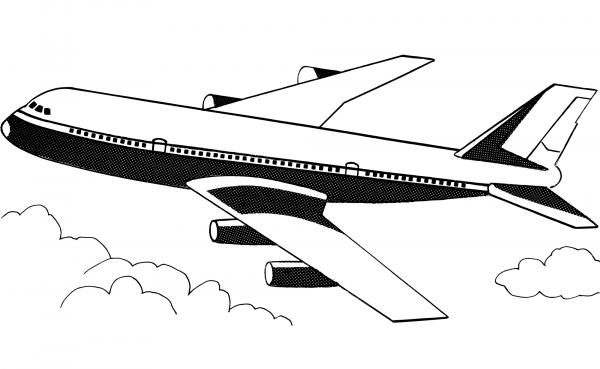 Vintage Jetliner coloring page image