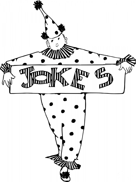 Vintage Jokes Clown coloring page image