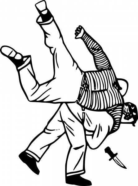 Vintage Ju Jitsu Throw coloring page image
