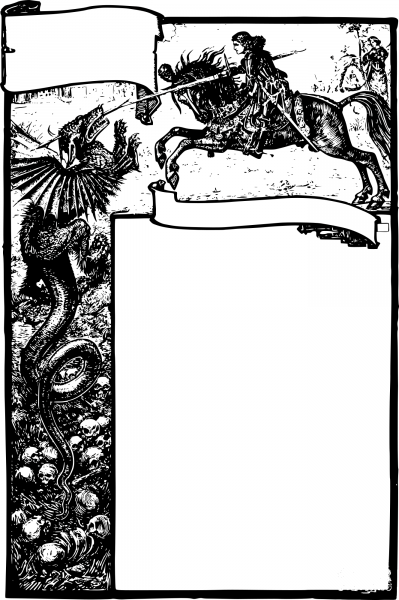 Vintage Kill Dragon Frame coloring page image