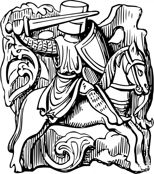 Vintage Knight coloring page image