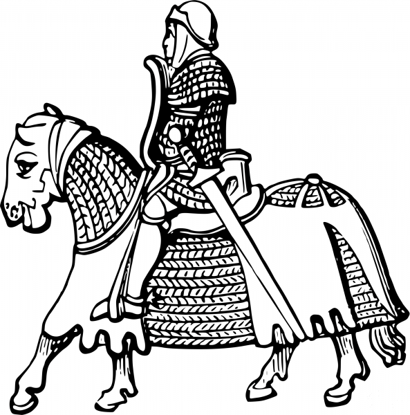 Vintage Knight coloring page image