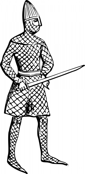 Vintage Knight with Mascled Armour coloring page image