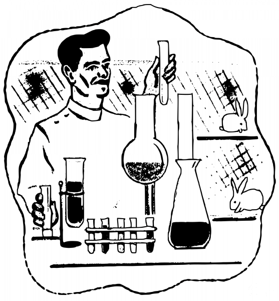 Vintage Lab Scientist coloring page image