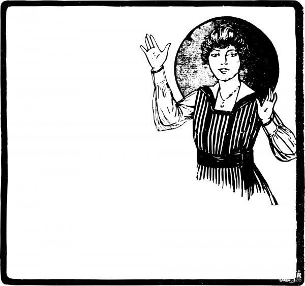 Vintage Lady Box Frame coloring page image