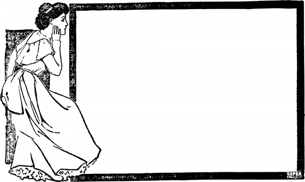 Vintage Lady Frame Box coloring page image
