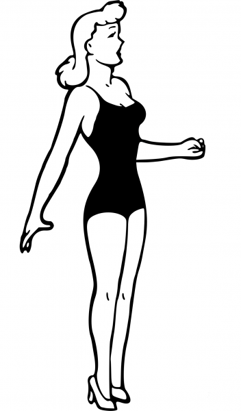 Vintage Lady in Swimsuit coloring page image
