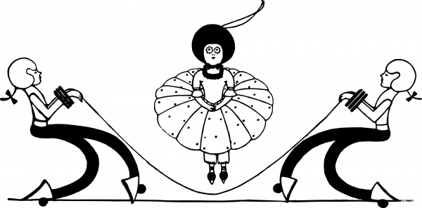 Vintage Lady Jumping Rope coloring page image