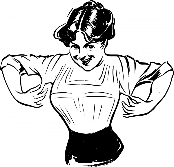 Vintage Lady Pinches Shirt coloring page image