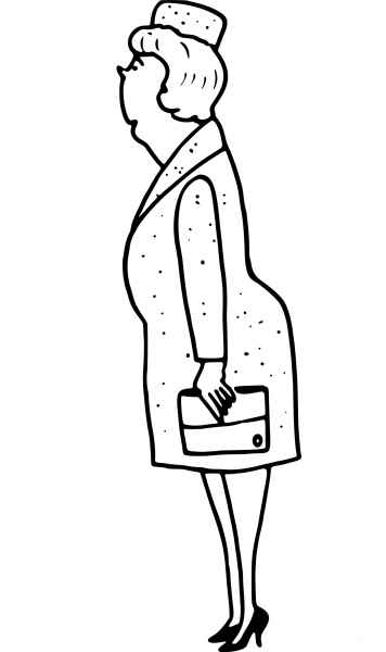 Vintage Lady Shopping coloring page image