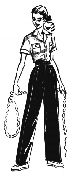 Vintage Lasso Girl coloring page image