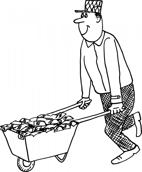 Vintage Laughing All the Way to the Bank coloring page image