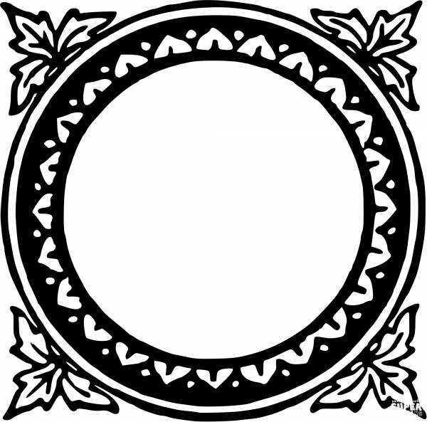 Vintage Leafy Frame coloring page image