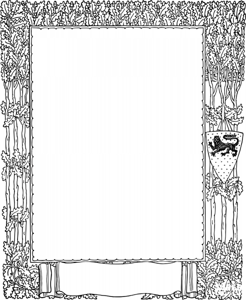 Vintage Leafy Frame coloring page image