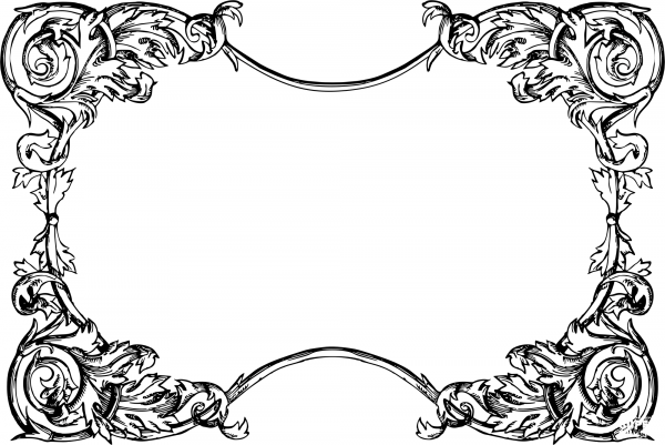 Vintage Leafy Frame coloring page image