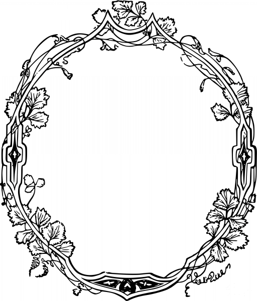 Vintage Leafy Frame coloring page image