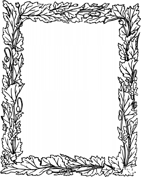 Vintage Leafy Frame coloring page image