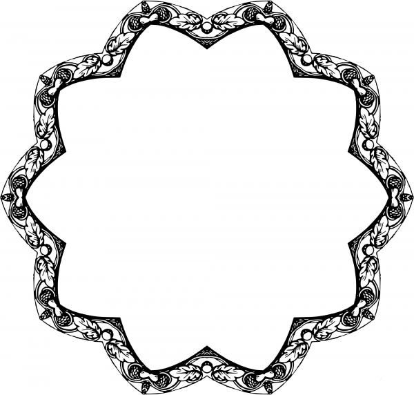 Vintage Leafy Frame coloring page image