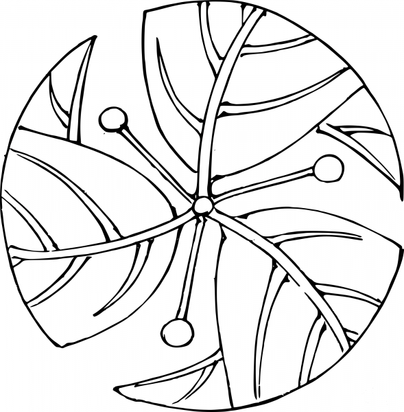 Vintage Leaves Go Swoosh coloring page image