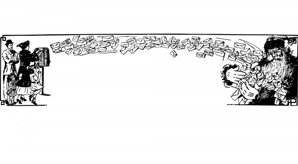 Vintage Letters to Santa Banner coloring page image