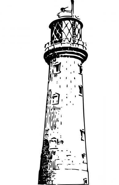 Vintage Lighthouse coloring page image
