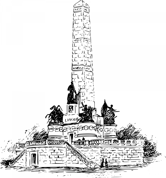 Vintage Lincolns Tomb coloring page image