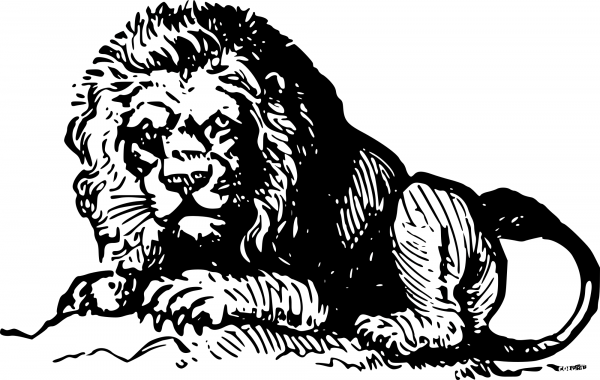 Vintage Lion Isolated coloring page image