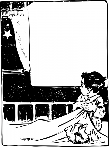 Vintage Little Boy Teddy Bear Frame coloring page image