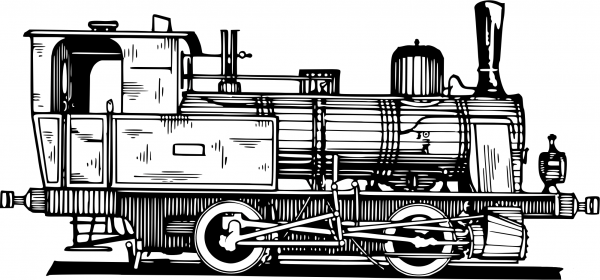 Vintage Locomotive coloring page image