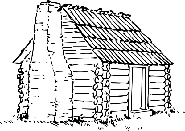 Vintage Log Cabin coloring page image