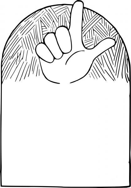Vintage Loser Finger Frame coloring page image