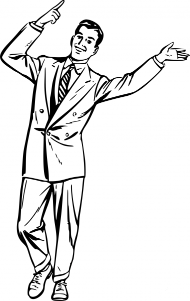 Vintage Man Dancing coloring page image