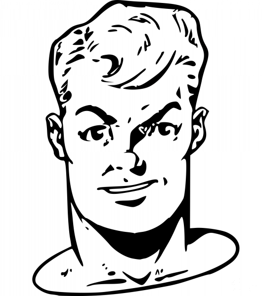 Vintage Man Face coloring page image