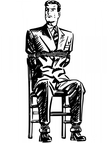 Vintage Man Held for Ransom coloring page image