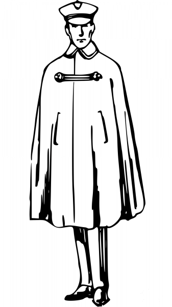Vintage Man in Cape coloring page image