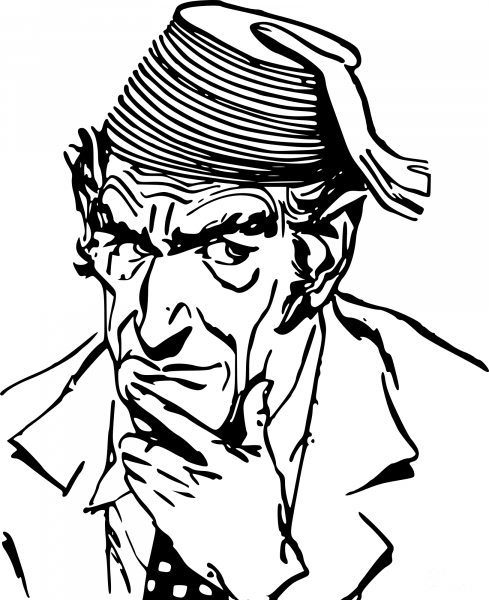 Vintage Man in Fez coloring page image