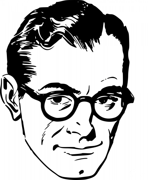Vintage Man in Glasses coloring page image