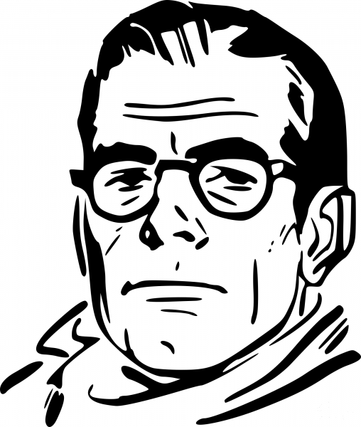 Vintage Man in Glasses coloring page image