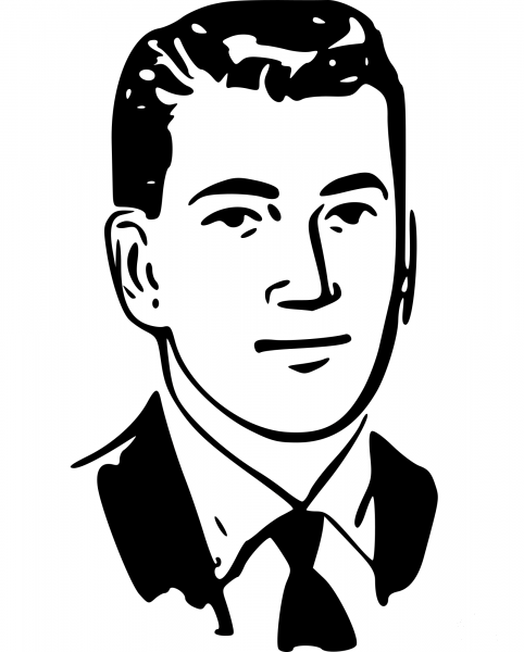 Vintage Man in Suit and Tie coloring page image
