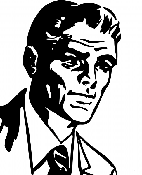 Vintage Man in Suit and Tie coloring page image