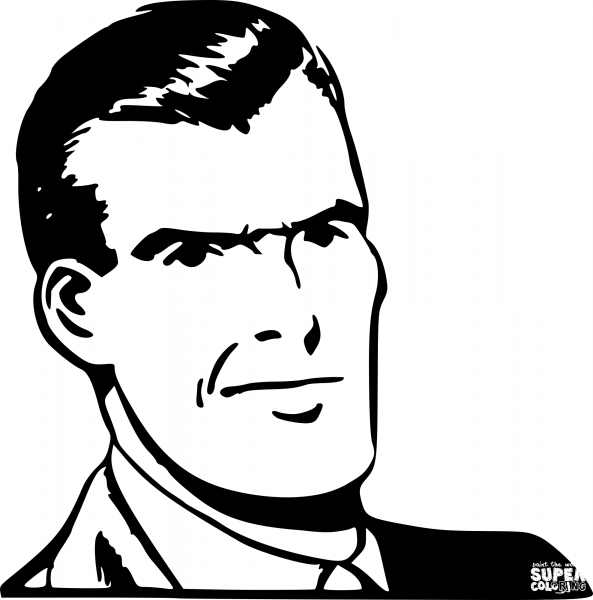 Vintage Man in Suit coloring page image