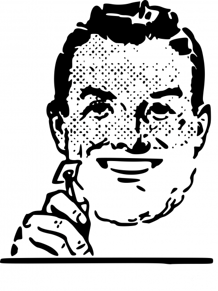 Vintage Man Shaving coloring page image